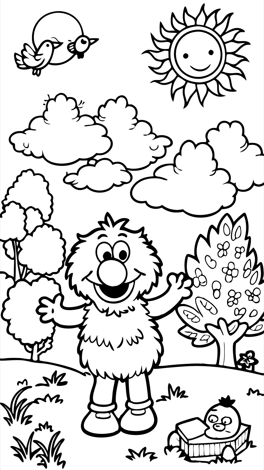 pages à colorier de la rue Big Bird Sesame